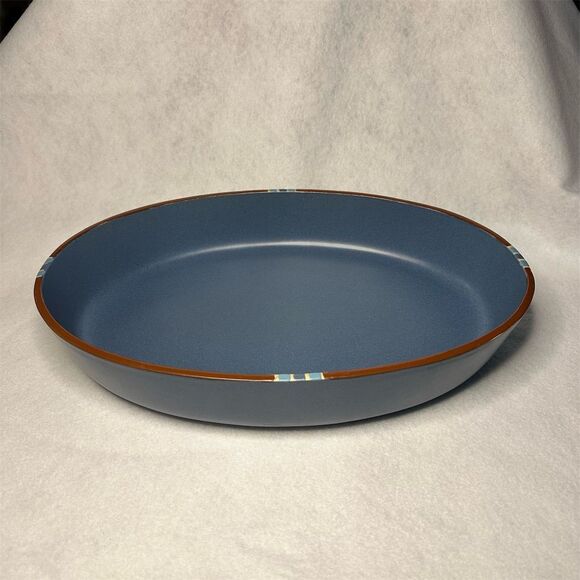 Dansk Mesa Sky Blue Deep large Oval Casserole Dish‎ Vintage Baker - Picture 1 of 6